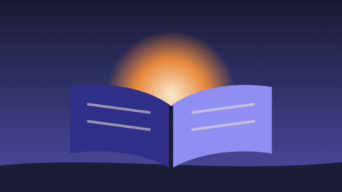 Libro abierto que irradia luz