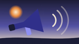 Megafono con ondas de sonido